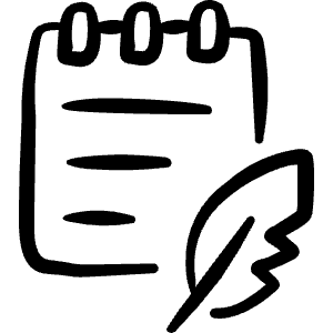 Notes Quill Icon from Freehand Line - Free Set