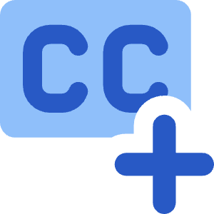 Content Close Caption Add Icon from Core Flat Set