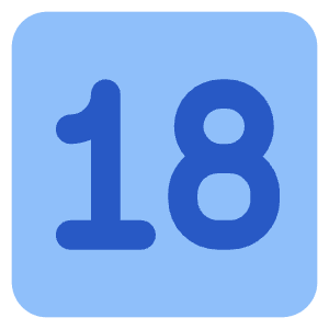 Content Rating 18 Up Icon from Core Flat Set