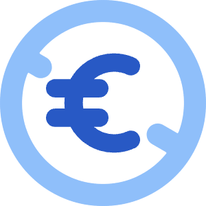 Non Commercial Euro Icon from Core Flat Set