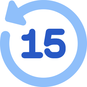 Button Go Backward 15 Icon from Core Flat Set