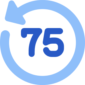 Button Go Backward 75 Icon from Core Flat Set