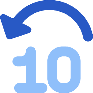 Button Jump Backward 10 Icon from Core Flat Set