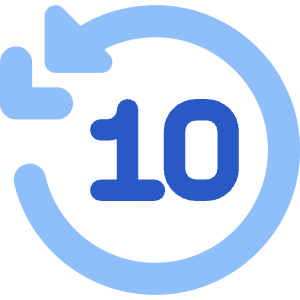 Button Skip Backward 10 Icon from Core Flat Set
