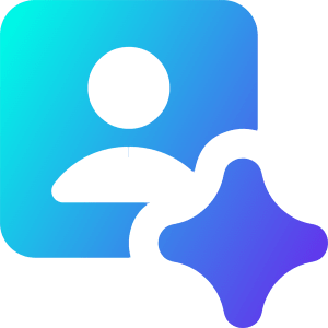 Ai Generate Portrait Image Spark Icon from Core Gradient - Free Set
