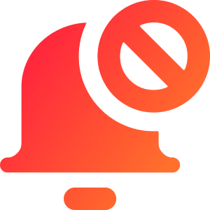 Block Bell Notification Icon from Core Gradient - Free Set