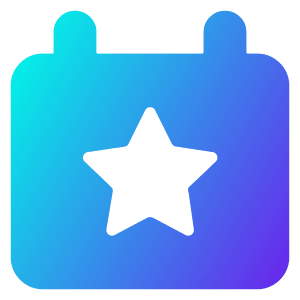 Calendar Star Icon from Core Gradient - Free Set