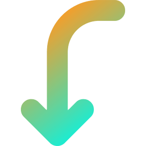 Line Arrow Curve Left Down Icon from Core Gradient - Free Set