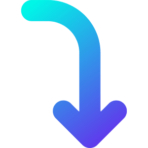 Line Arrow Curve Right Down Icon from Core Gradient - Free Set