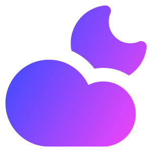 Moon Cloud Icon from Core Gradient - Free Set