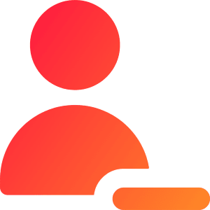 User Remove Subtract Icon from Core Gradient - Free Set