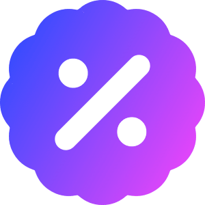 Discount Percent Badge Icon from Core Gradient - Free Set
