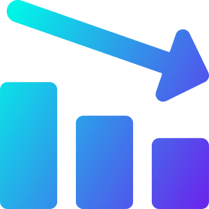 Graph Bar Decrease Icon from Core Gradient - Free Set