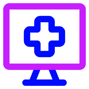 Online Medical Service Monitor Icon from Core Neon - Free Set