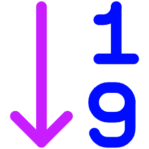 Ascending Number Order Icon from Core Neon - Free Set