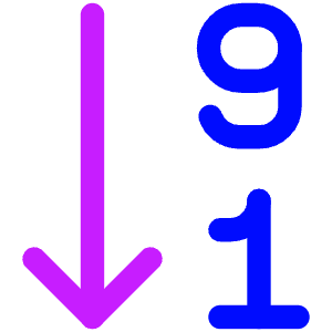Descending Number Order Icon from Core Neon - Free Set