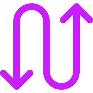 Line Arrow Curvy Up Down 3 Icon from Core Neon - Free Set