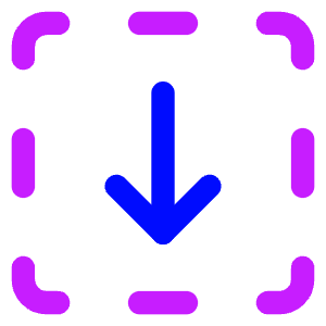 Line Arrow Down Dashed Square Icon from Core Neon - Free Set