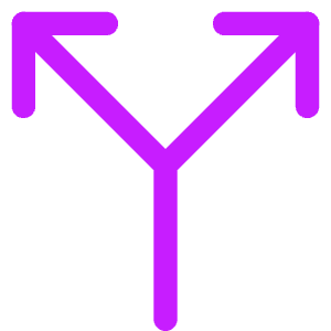 Line Arrow Split Vertical Up 2 Icon from Core Neon - Free Set