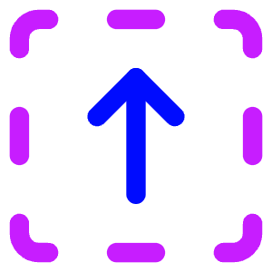 Line Arrow Up Dashed Square Icon from Core Neon - Free Set