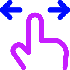 One Finger Drag Horizontal Icon from Core Neon - Free Set