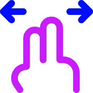 Two Finger Drag Hotizontal Icon from Core Neon - Free Set