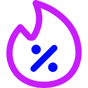 Discount Percent Fire Icon from Core Neon - Free Set