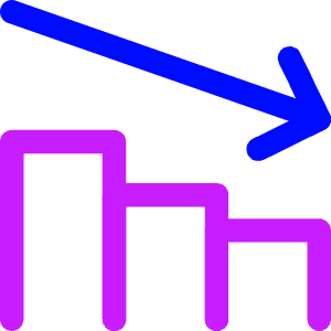 Graph Bar Decrease Icon from Core Neon - Free Set