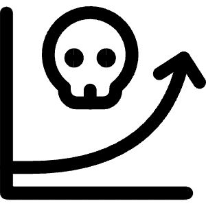 Graph Death Rate Increasing Icon from Covid - Free Set