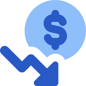 Dollar Decrease Icon from Core Flat Set