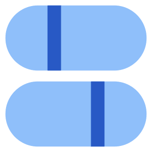 Dashboard Horizontal Pills Split 2 Icon from Core Flat Set