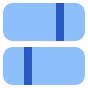 Dashboard Horizontal Rectangle Split 1 Icon from Core Flat Set