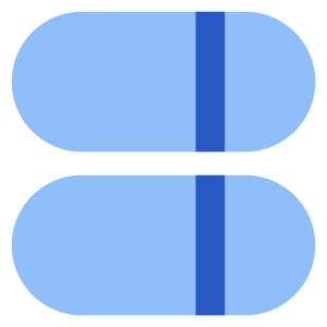 Dashboard Horizontal Pills Split Right Icon from Core Flat Set