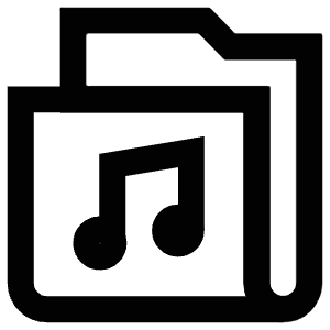 Folder Music Icon from Atlas Line Set