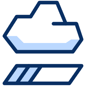 Cloud Transfer Half Icon from Cyber Duotone - Free Set