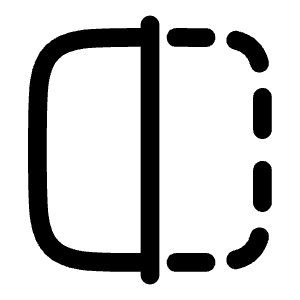 Mirror Left Icon from Solar Linear Set