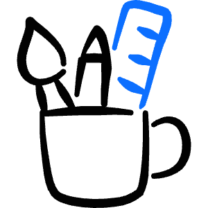 Design Tool Pen Brush Cup Icon from Freehand Duotone - Free Set