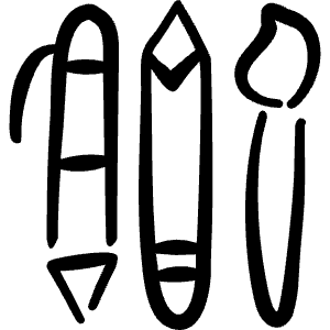 Design Tool Pen Pencil Brush Icon from Freehand Line - Free Set