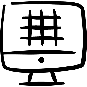 Grid Monitor Icon from Freehand Line - Free Set