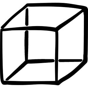 Shape Cube Icon from Freehand Line - Free Set