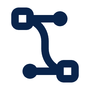 Vector Bezier 2 Line Icon from Mingcute Line Set