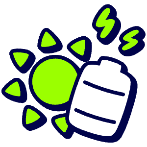Solar Power Battery Icon from Stickies Duo - Free Set