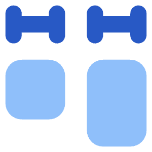 Equal Width Icon from Core Flat Set