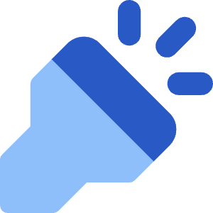 Flashlight Head Diagonal Icon from Core Flat Set