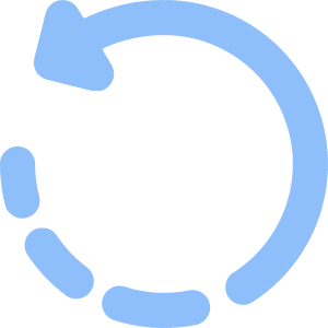 Rotate Left Dash 1 Icon from Core Flat Set