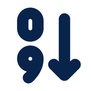 Numbers 09 Sort Ascending Fill Icon from Mingcute Fill Set