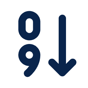 Numbers 09 Sort Ascending Line Icon from Mingcute Line Set