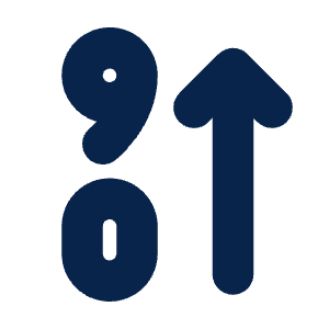 Numbers 90 Sort Ascending Fill Icon from Mingcute Fill Set