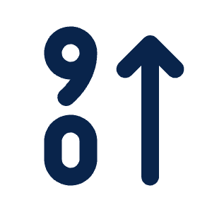 Numbers 90 Sort Ascending Line Icon from Mingcute Line Set