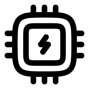 CPU Bolt Icon from Solar Linear Set